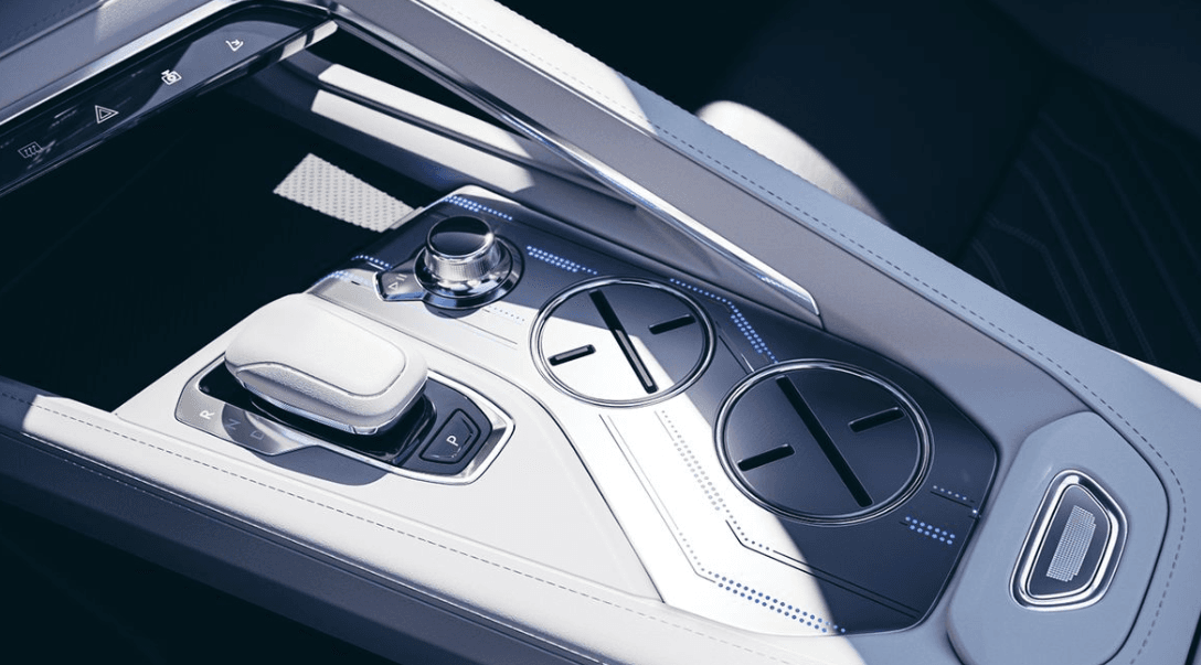 Cần số điện tử thiết kế hiện đại bắt mát, trên xe sử dụng nhiều chất liệu cao cấp như da Nappa và hợp kim nhôm